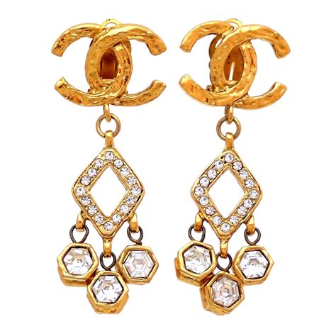 authentic chanel cc earrings|vintage chanel cc earrings price.